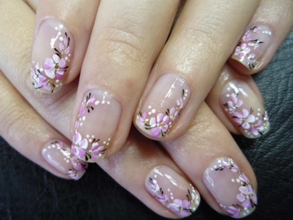 Цветы на ногтях пошаговое фото