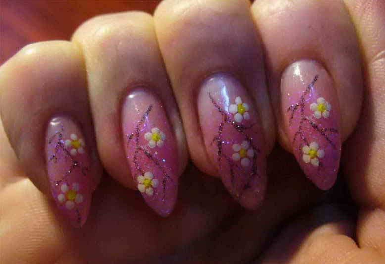 Цветы на ногтях пошаговое фото